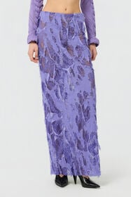 RC Skirt with Destroyed-Effect Lace LILAC XWT314-GG010