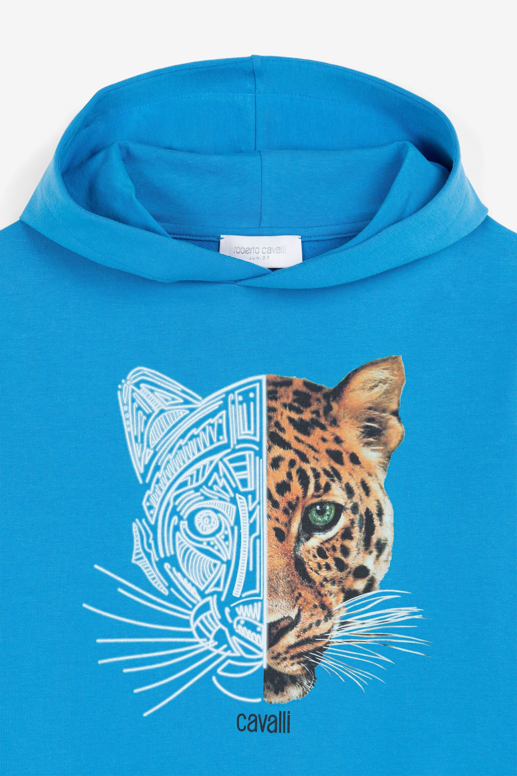 JU Hoodie mit Jaguar und Logo-Print JU Hoodie mit Jaguar und Logo-Print Blau QJT934-CF050