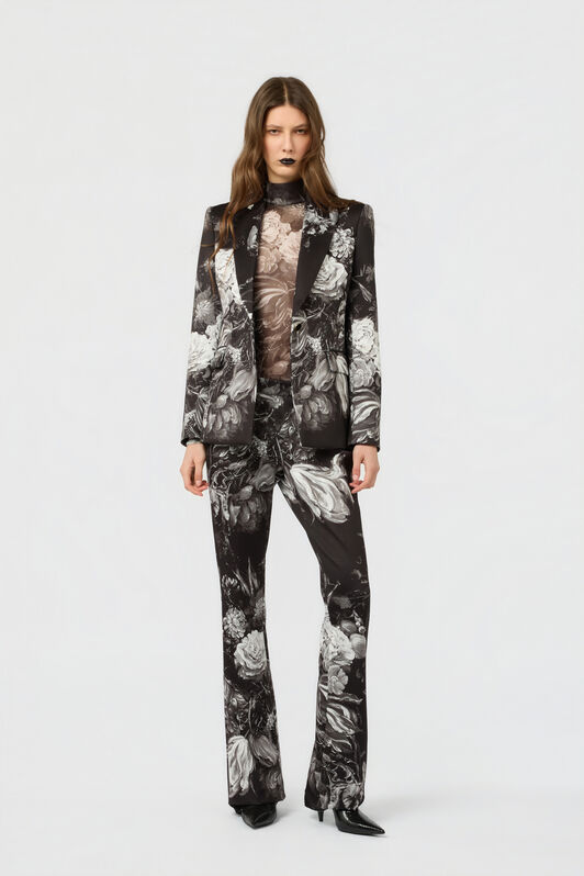 RC Fiammingo Flowers Print Trousers BLACK/GREY XWT208-NVT77