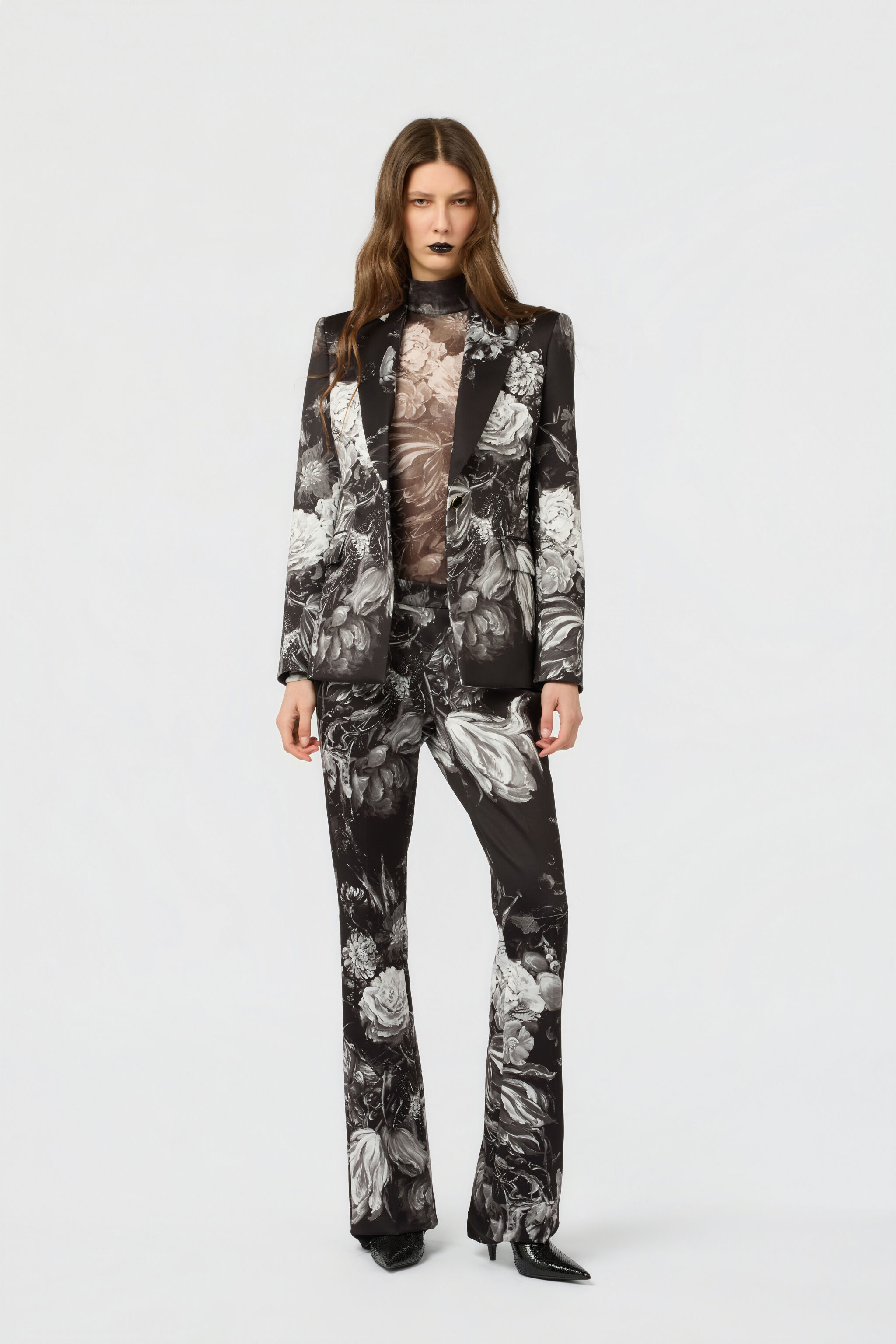 RC Fiammingo Flowers Print Trousers BLACK/GREY XWT208-NVT77