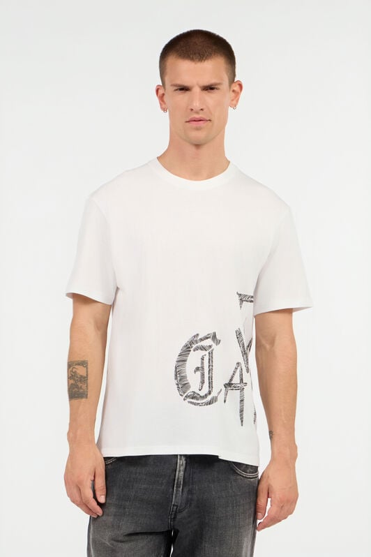 JC White Cotton T-Shirt With Graphic Print JC White Cotton T-Shirt With Graphic Print WHITE UFT054-UF074