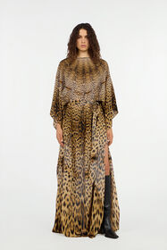RC Long silk dress with Jaguar Skin print NATURALE VWT180-SQR80