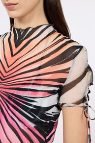 RC Ray Of Paradise Print Top CORAL XKT613-6HM33