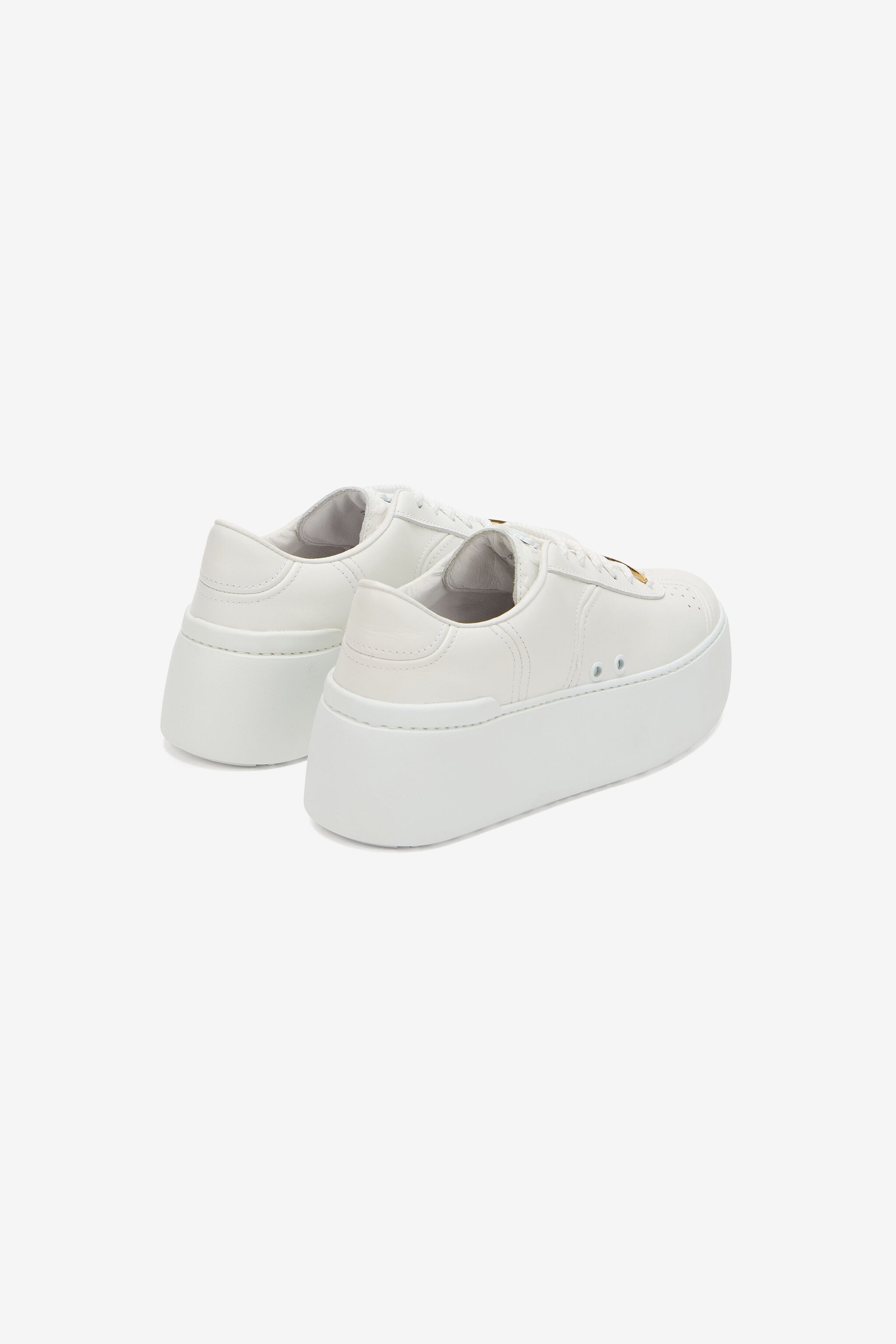 RC White Leather Platform Sneaker RC White Leather Platform Sneaker White SKS039-PZA90