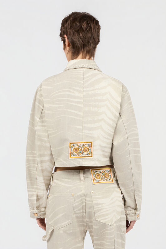 JC Natural Barb Print Jacket JC Natural Barb Print Jacket OFF WHITE WFT347-WF745