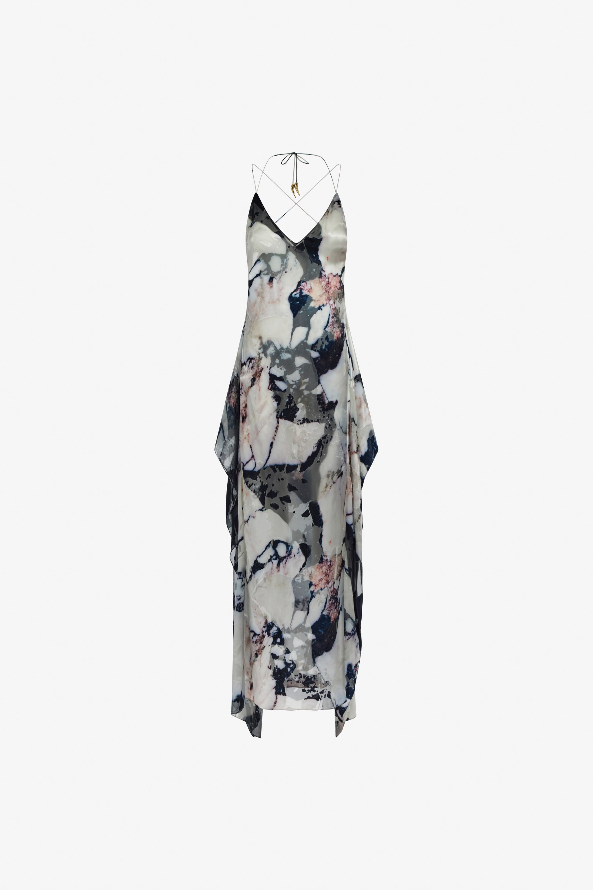 RC Marble print long Dress RC Marble print long Dress Schwarz/Weiß TWT124-HEN18