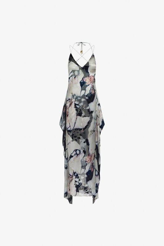 RC Marble print long Dress RC Marble print long Dress Schwarz/Weiß TWT124-HEN18