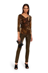 RC Lurex skinny trousers GOLD/BLACK KQT224-JE055