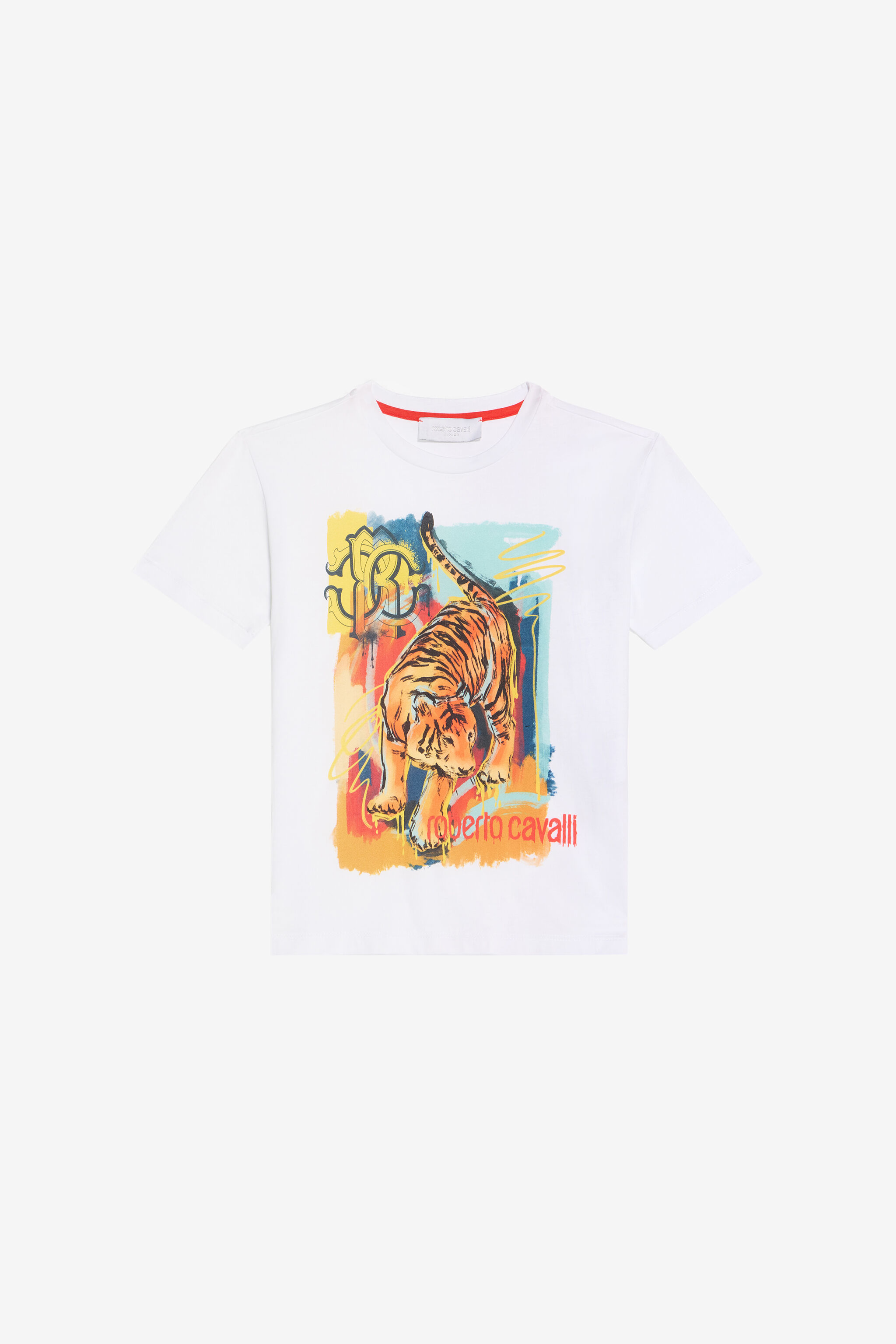 JU Weißes Baumwoll T-Shirt Mit print JU Weißes Baumwoll T-Shirt Mit print OPTICAL WHITE VJT60H-JD001