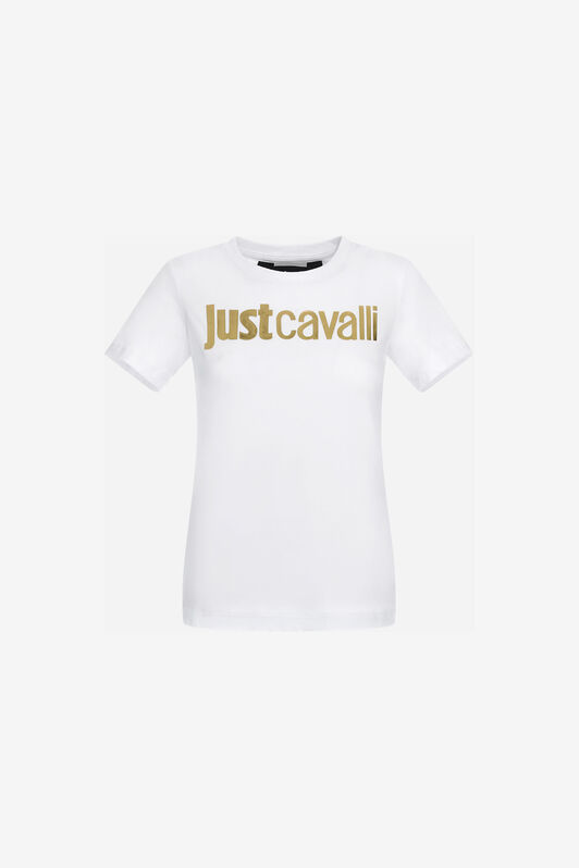 JC Just Cavalli Logo T-Shirt JC Just Cavalli Logo T-Shirt Weiß RKT867-RK373