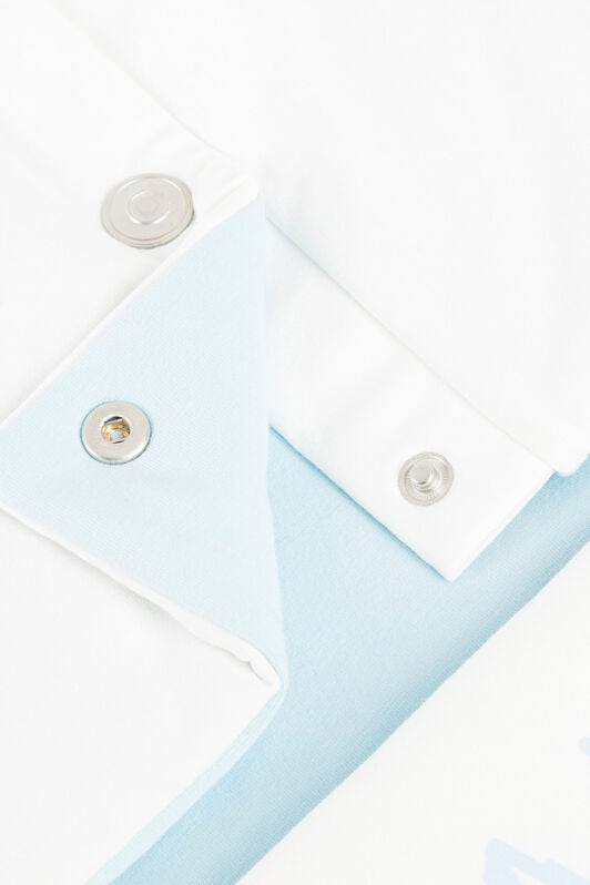 JU Seascape-Print Logo Baby Nest JU Seascape-Print Logo Baby Nest MILKY WHITE/BABYBLUE OJT838-ISA2J