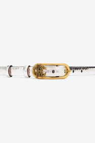 RC Laminated Leather Belt with Snake Print Silver SKC005-PZ579