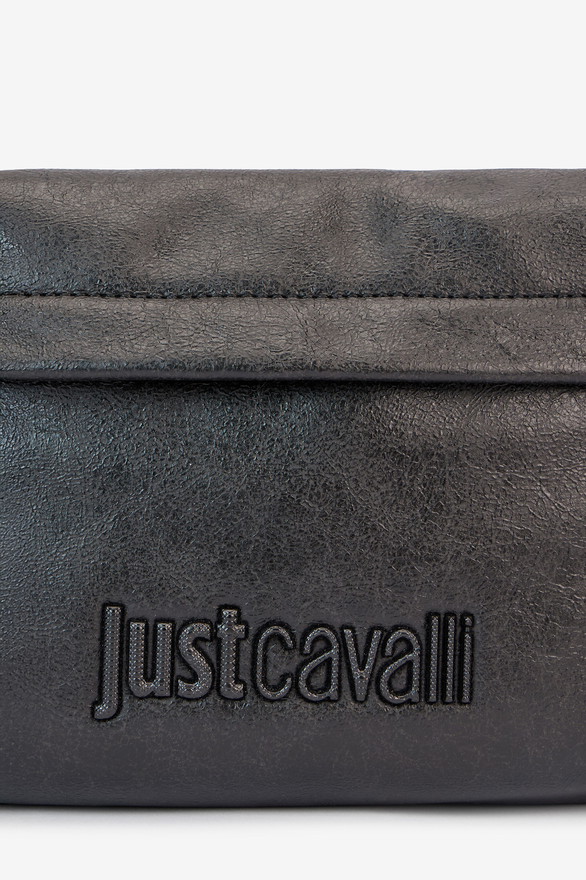 JC Hammered Effect Belt Bag With Logo JC Hammered Effect Belt Bag With Logo BLACK VFB002-VF534