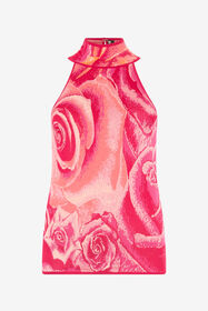 RC Top With Garden Rose Print Fuchsia UKM612-MI011