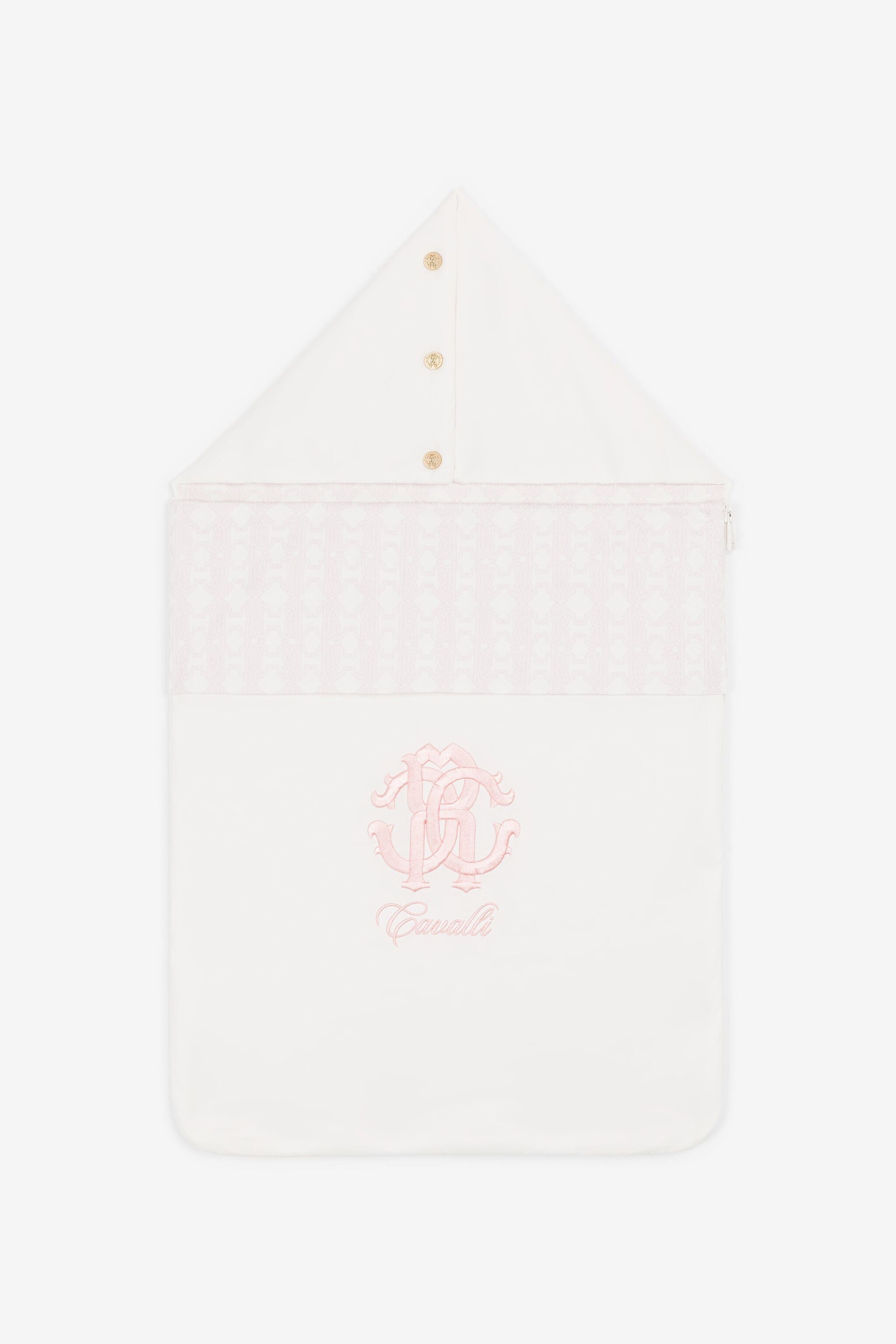 JU RC Monogram-Print Cotton Baby Nest JU RC Monogram-Print Cotton Baby Nest Pink RJT841-JD001