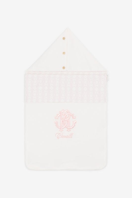 JU RC Monogram-Print Cotton Baby Nest JU RC Monogram-Print Cotton Baby Nest Pink RJT841-JD001