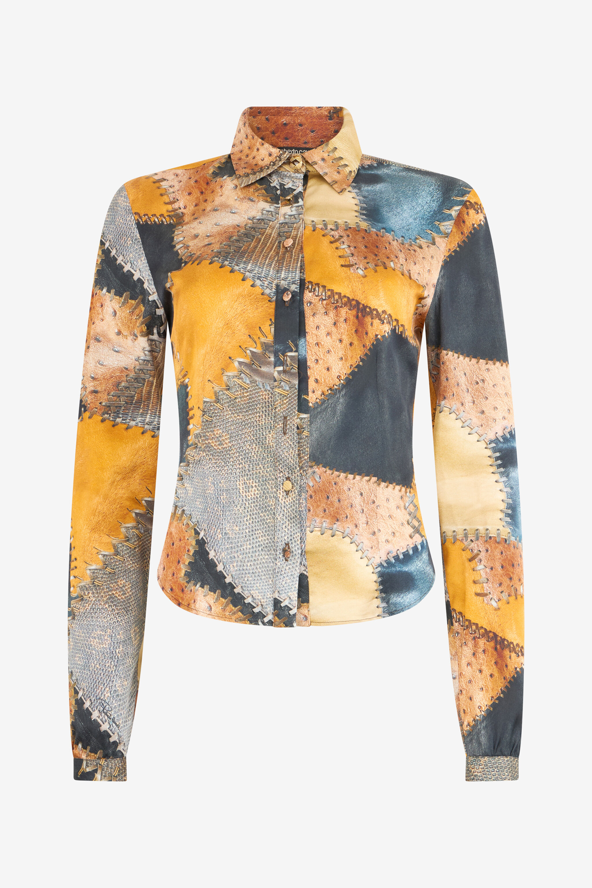 RC Patchwork Print Shirt BROWN XQT706-XOT29