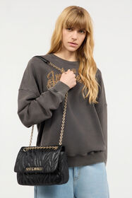 JC Pochette Pespunteado Con Bandolera Negro UFB067-UF436