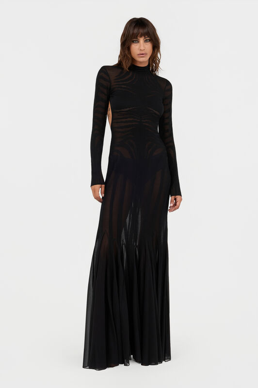 RC Strickkleid mit Zebramuster RC Strickkleid mit Zebramuster BLACK XWM103-MQ060