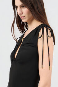 RC Black Maxi Dress with Mirror Snake Detail BLACK SOT10B-VI007