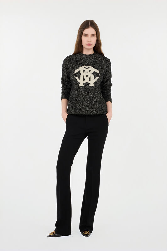 RC Black Sweater with Monogram RC Intarsia RC Black Sweater with Monogram RC Intarsia BLACK ROM60E-FEC30