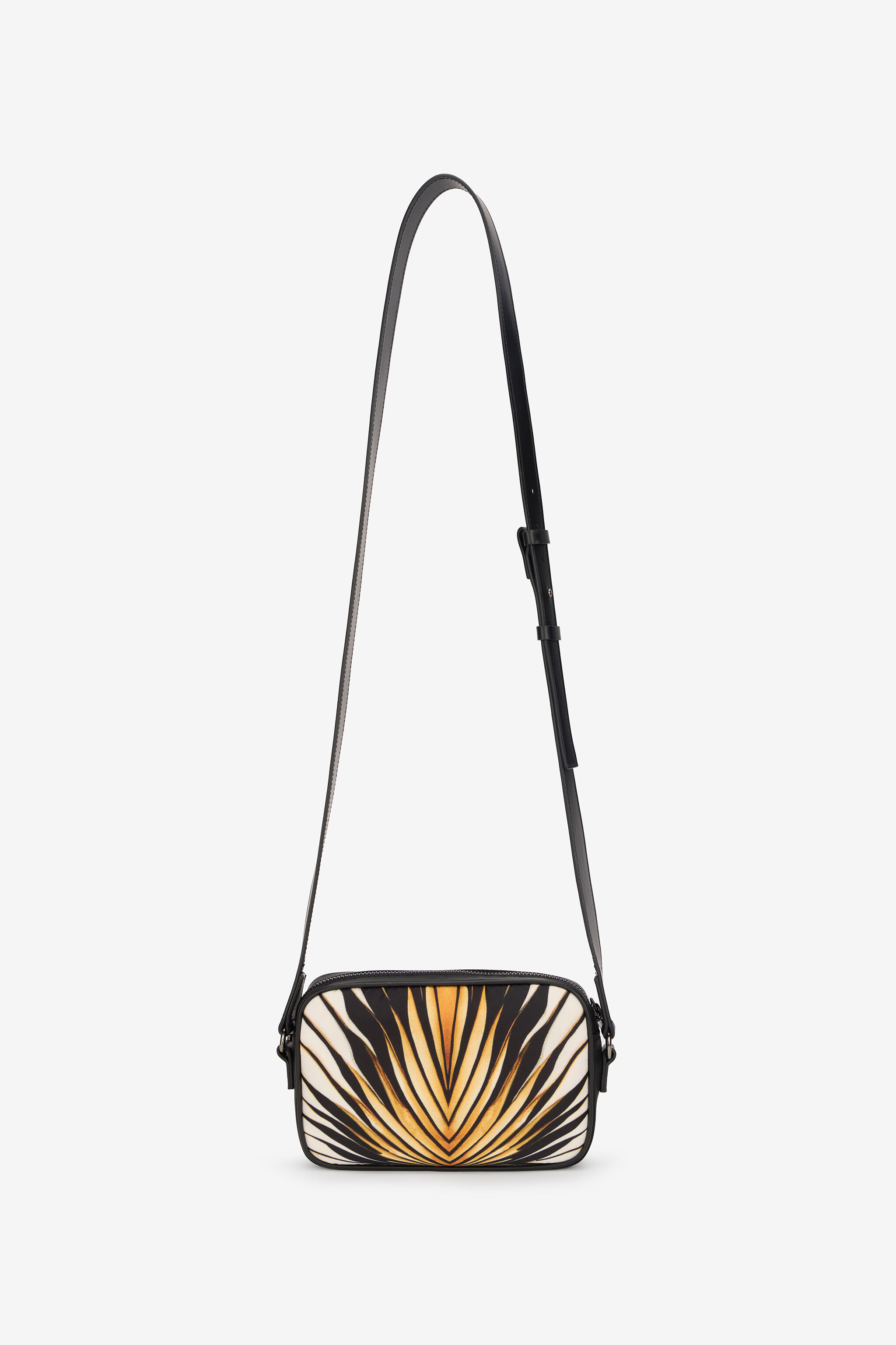 Camera Bag With Ray Of Gold Print in Gold for Men | Roberto Cavalli®
