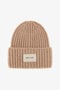 RC Ribbed Alpaca Blend Beanie with Logo RC Ribbed Alpaca Blend Beanie with Logo Light Brown TALR18-IR035