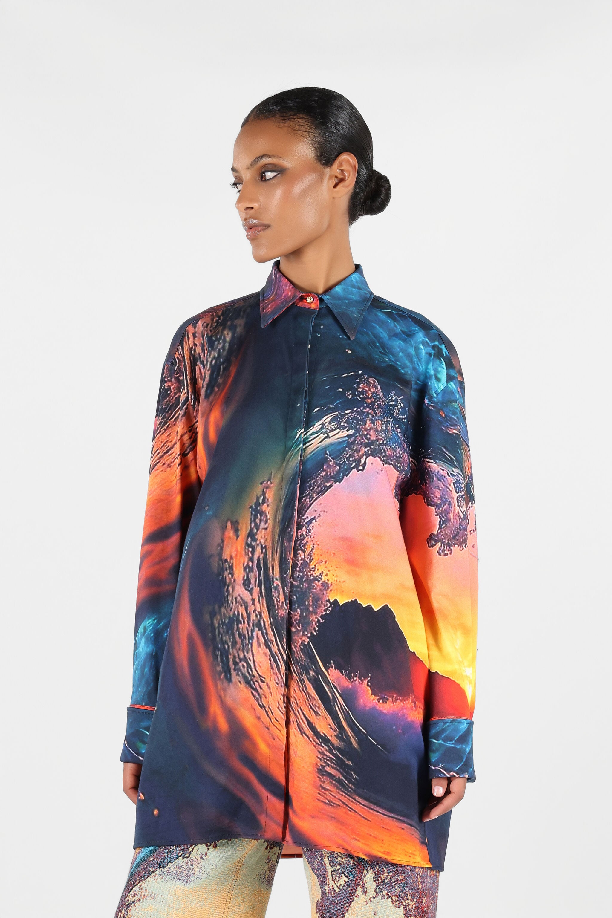 RC Kleid mit Itaca-Print RC Kleid mit Itaca-Print Blau/Orange UWT160-3AN98