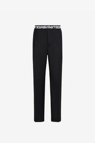 RC Logo-Waistband Tailored Wool Trousers Black RRT230-VW020