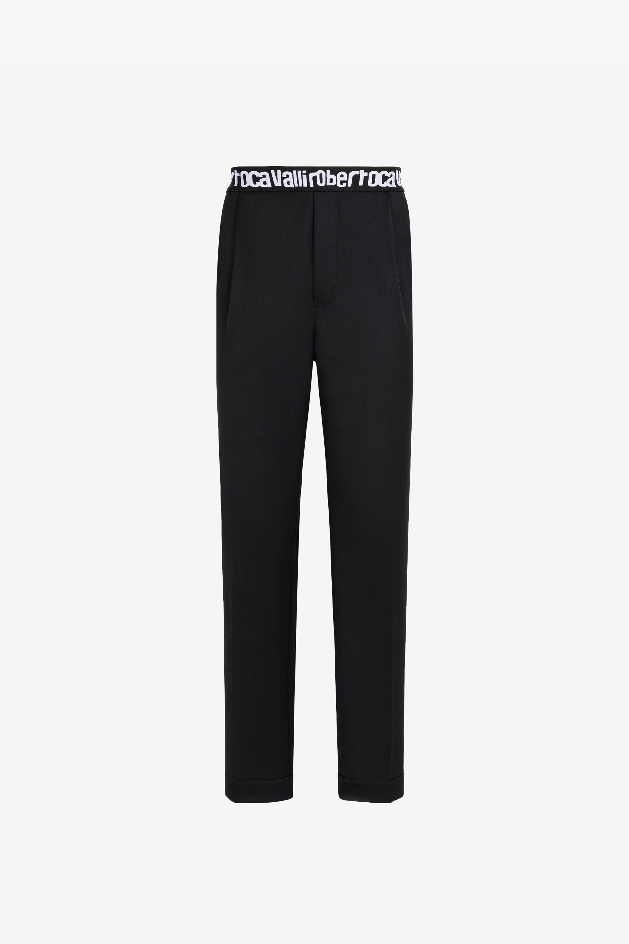 RC Pantalon de costume en laine avec logo à la taille Noir RRT230-VW020