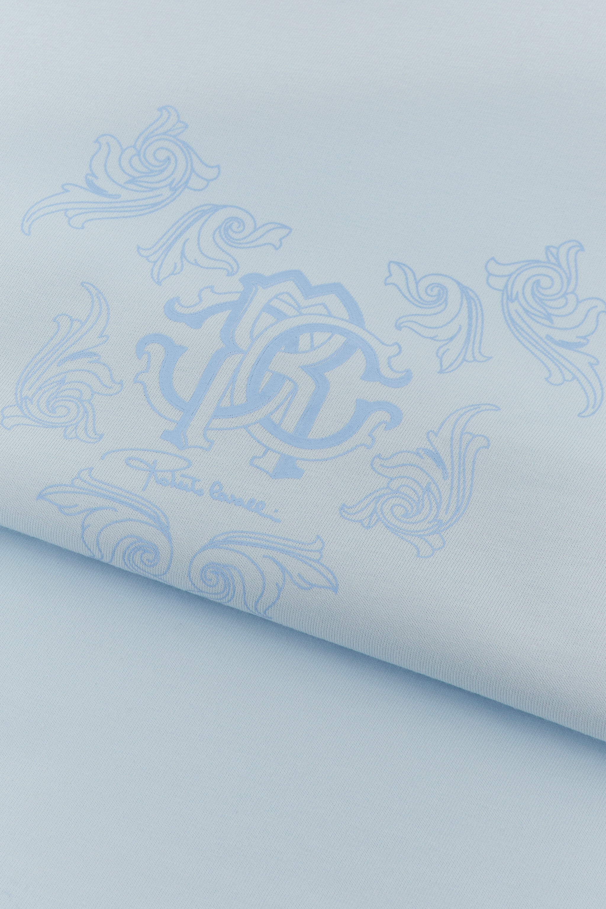 JU Blanket With RC Monogram And Decorations BABY BLUE TJT814-JD001