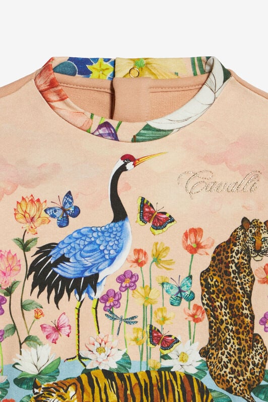 JU Sweatshirt mit floralem Animal-Print JU Sweatshirt mit floralem Animal-Print Rosa PJT950-5OF12