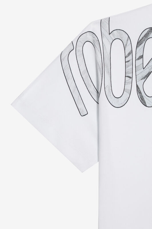 JU Logo Print Cotton T-shirt OPTICAL WHITE VJT60O-JD001