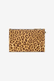 RC Small Jaguar-Skin Print Clutch Brown VKA005-ZV012