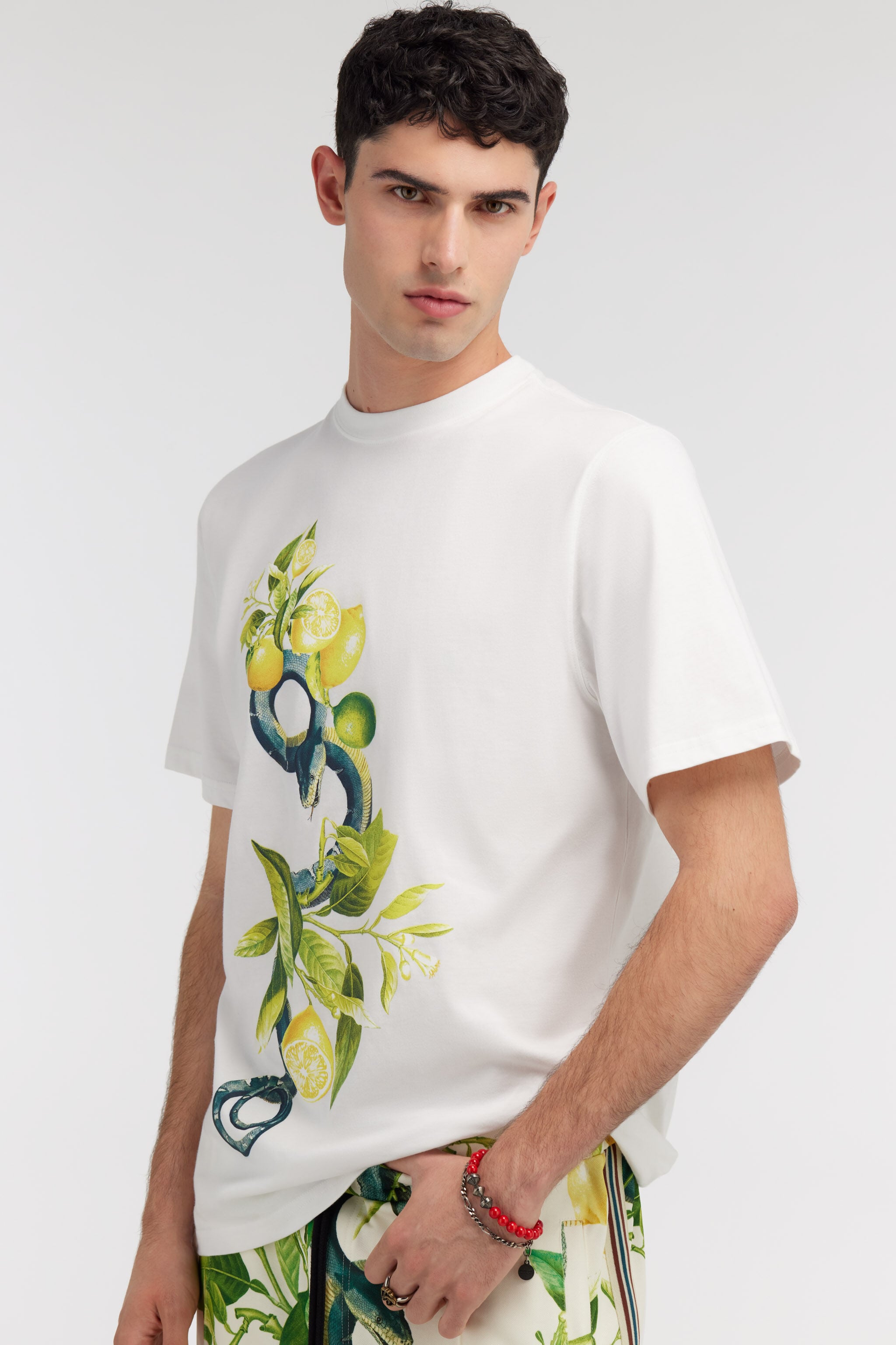 RC Lemon and Snake print t-shirt White SRT61E-JD060