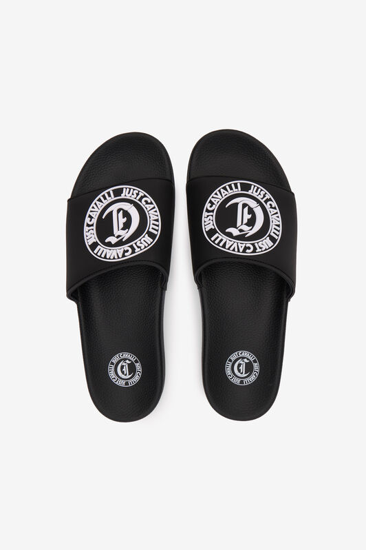 JC Black Just Cavalli Slides BLACK/WHITE SFS075-SF326