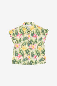 JU Shirt With Flower And Leaf Print Light green UJT72A-7MO38