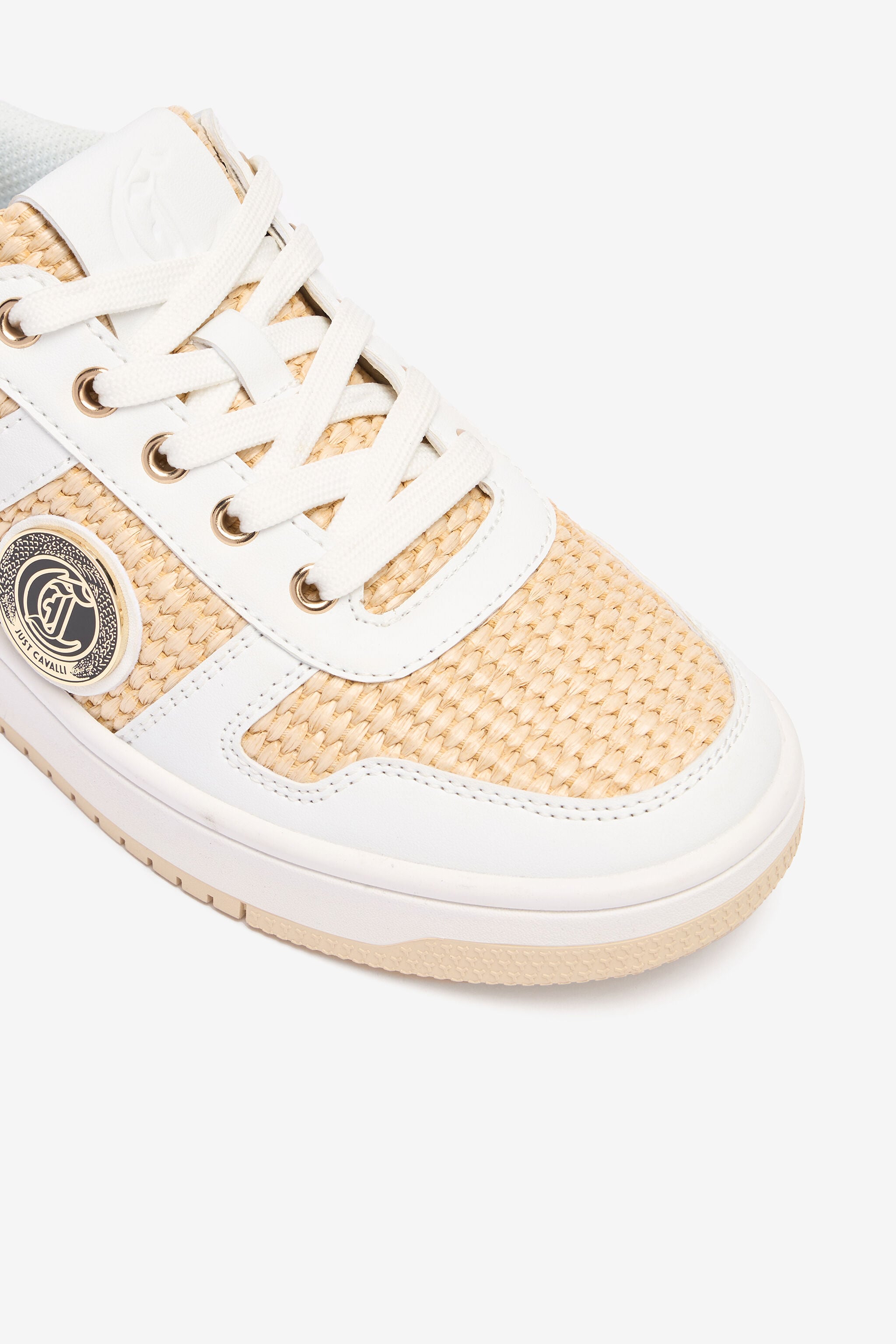 JC Braided Rafia-Effect Sneakers Light brown/White UFS040-UF362