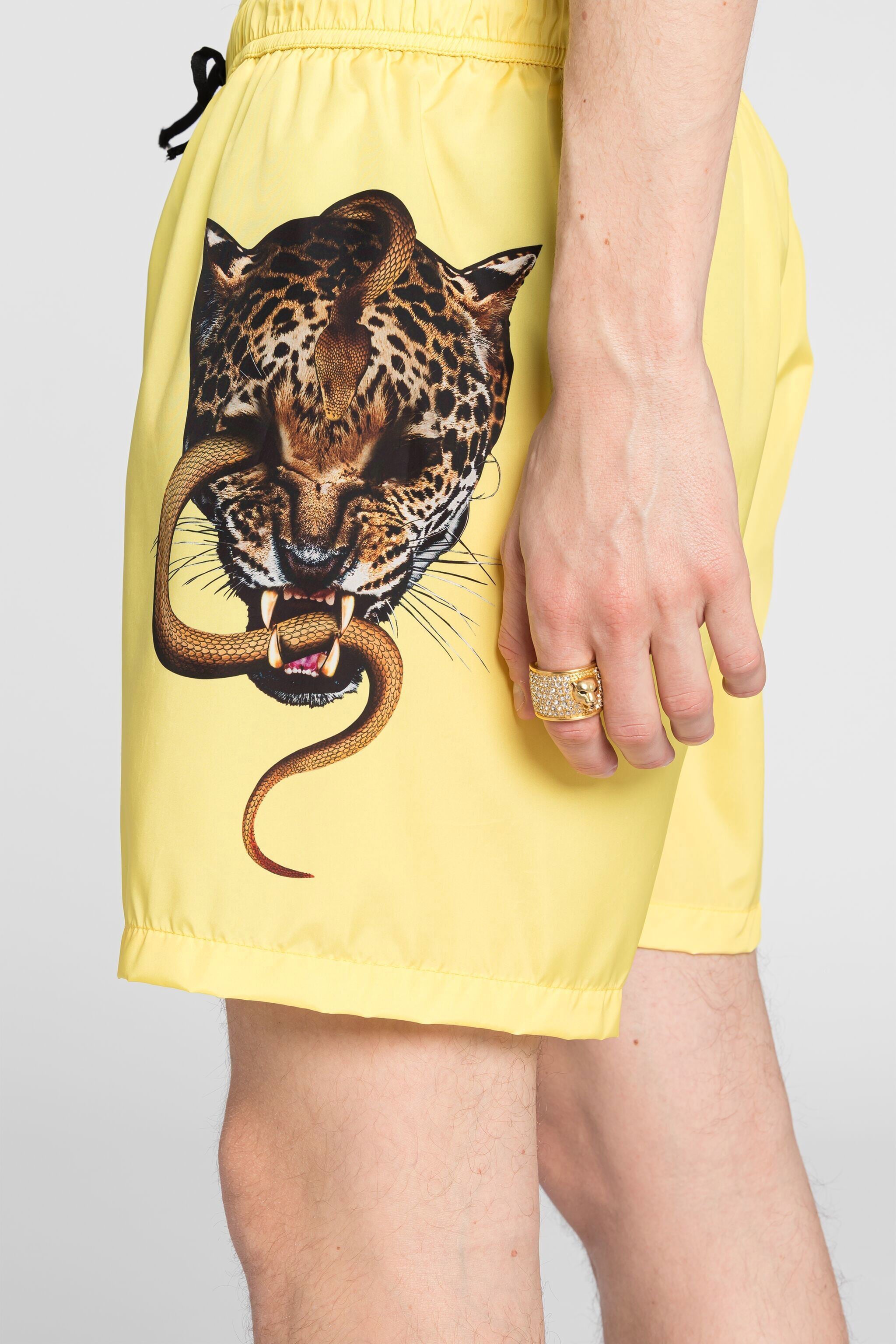 RC Jaguar And Snake-Print Swim Shorts RC Jaguar And Snake-Print Swim Shorts Yellow ONH05C-SB053