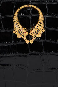 RC Crocodile-embossed leather clutch RC Crocodile-embossed leather clutch BLACK WKA008-PZ975