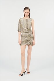 RC Asymmetric Dress with Pop Jaguar Print YELLOW/BLACK WQT121-LNR30