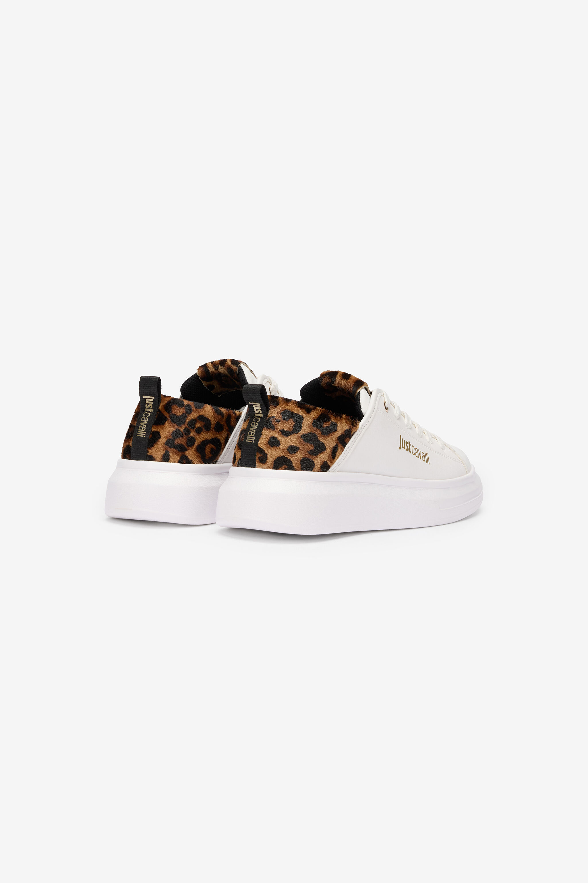 JC White Sneakers With Leopard Detail JC White Sneakers With Leopard Detail WHITE VFS077-VF605