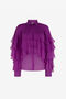 RC Ruffled Silk Blouse Purple RKT702-XV005