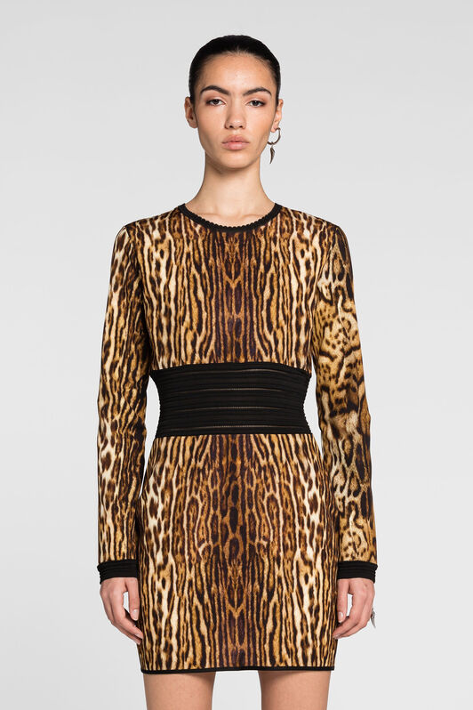 RC Ocelot-Print Mini Dress RC Ocelot-Print Mini Dress Light brown PKM106-MSE37
