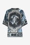 RC T-shirt À Imprimé Monogramme Mirror Snake Et Marble Bleu foncé UKT610-4QN81