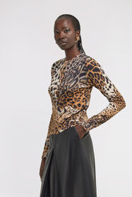 RC Cardigan con stampa Malachite Marrone chiaro TKM905-MQ014