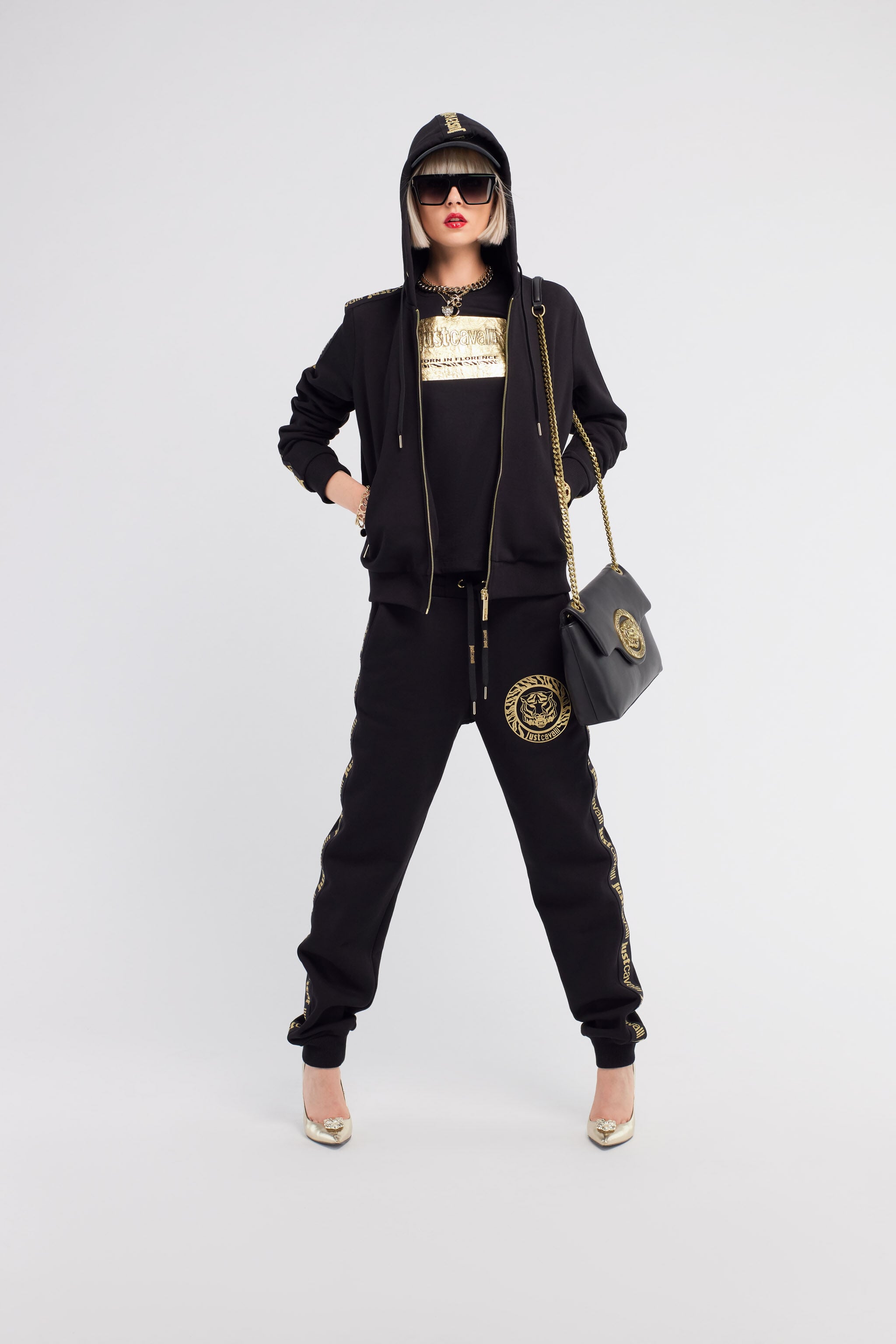 JC Tiger Logo Hoodie Black RKT899-RK405