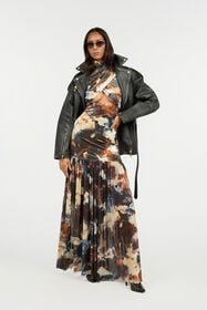 JC Rusty Stain Print Dress Maxi MULTICOLOR SCURO VFT279-VF429