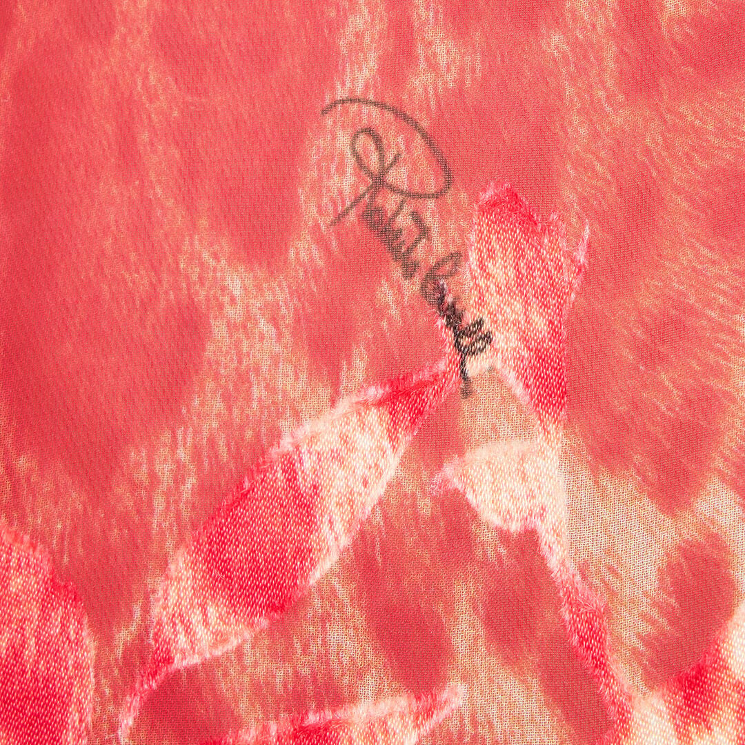 RC Langes Kleid mit Volant und Print Jaguar Skin RC Langes Kleid mit Volant und Print Jaguar Skin Rot UKT115-HEN58