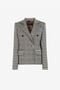 RC Houndstooth and Gingham Double-Breasted Blazer RC Houndstooth and Gingham Double-Breasted Blazer Black/White RKT404-GA007